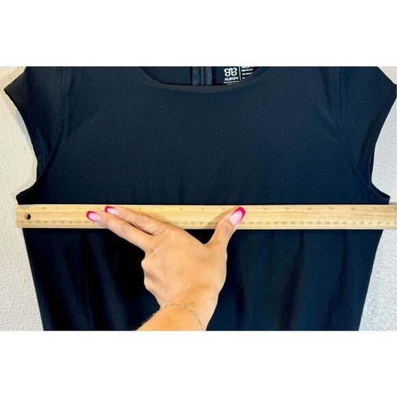 NWOT Albion Fit Going Places Black Cap Sleeve Dress XXS - Picture 10 of 11